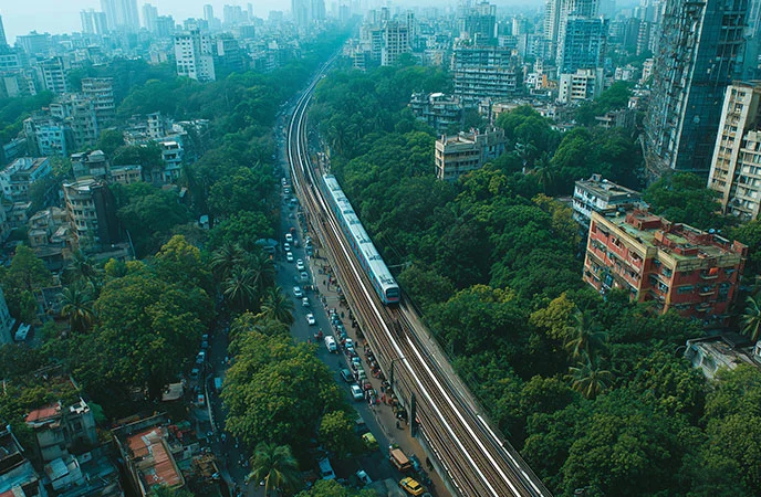 Modern residential buildings in Goregaon West